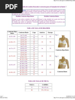 Tabla Tallas de Brasier