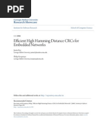 Efficient High Hamming Distance CRCs for Embedded Networks