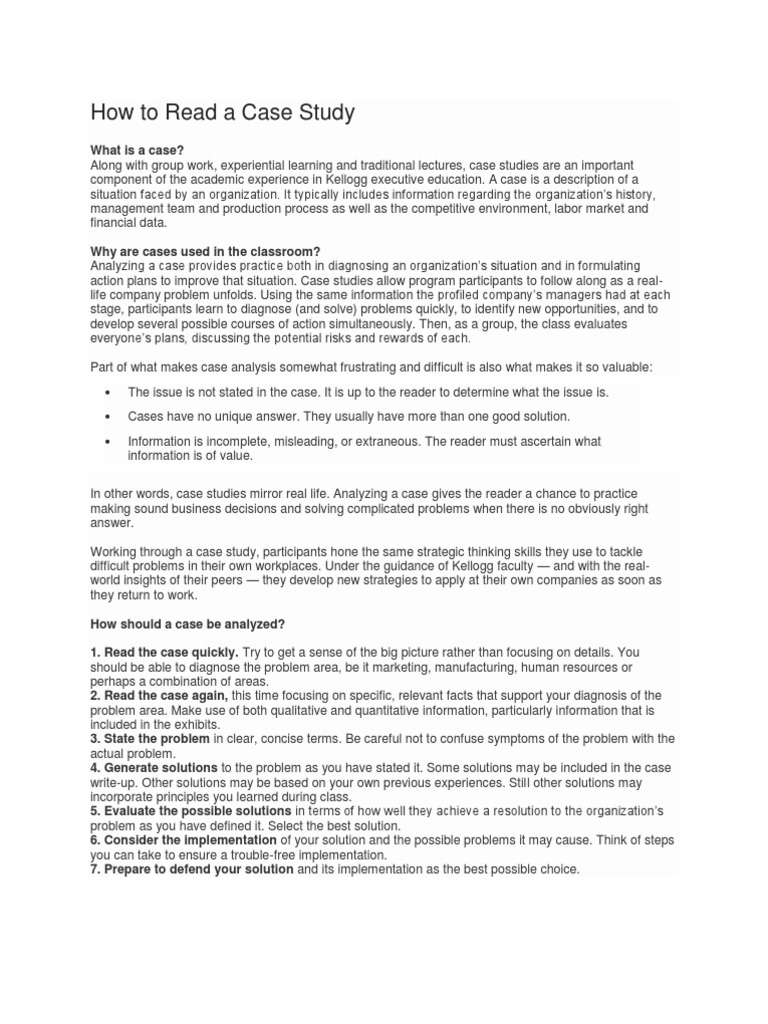 How To Read A Case Study | PDF | Epistemology
