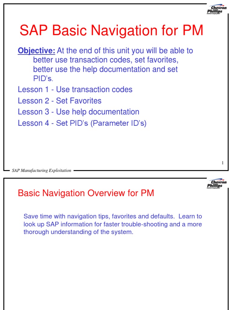 SAP PM Navigation Tips and Tricks | PDF | Human–Computer Interaction ...