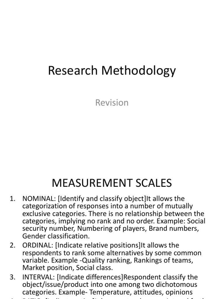 Research Methodology Level Of Measurement Likert Scale