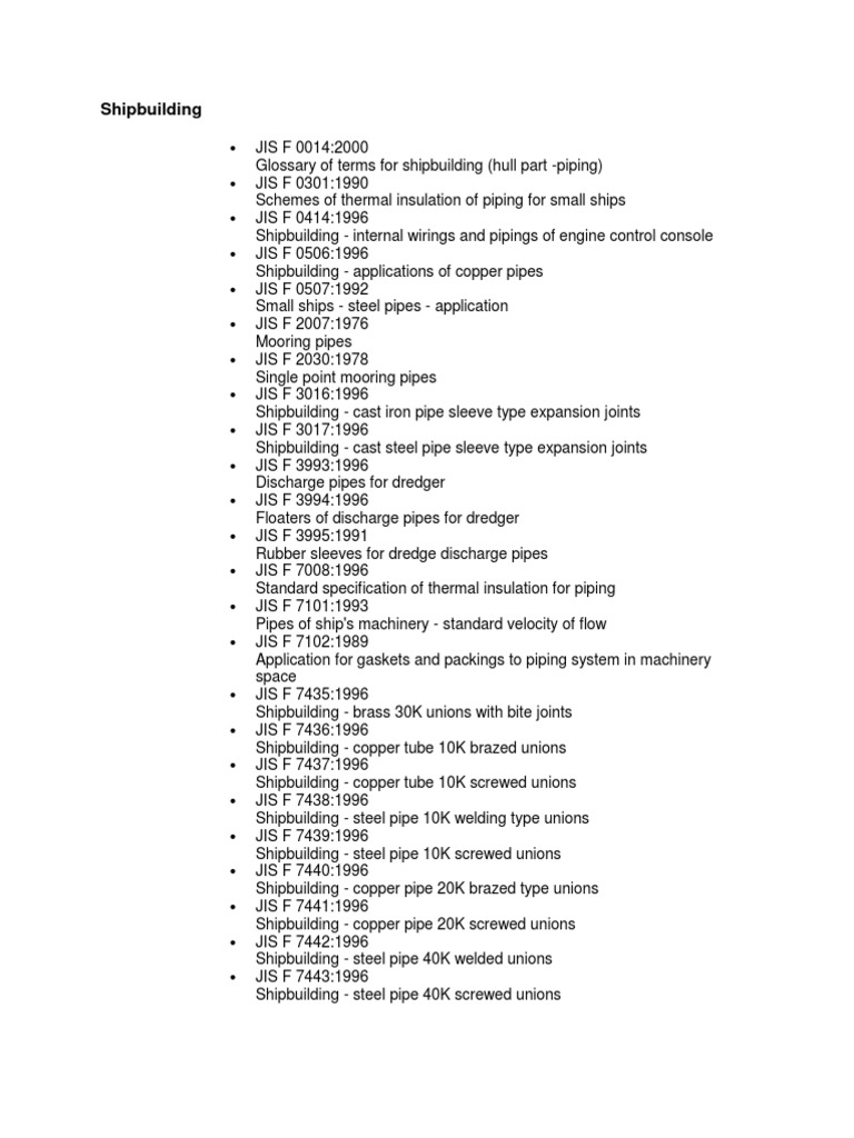Shipbuilding Piping Standards Overview | PDF | Pipe (Fluid Conveyance ...