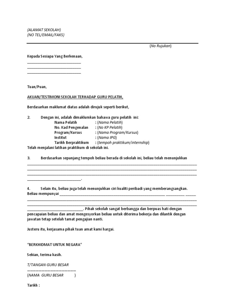 Contoh Testimoni Pdf