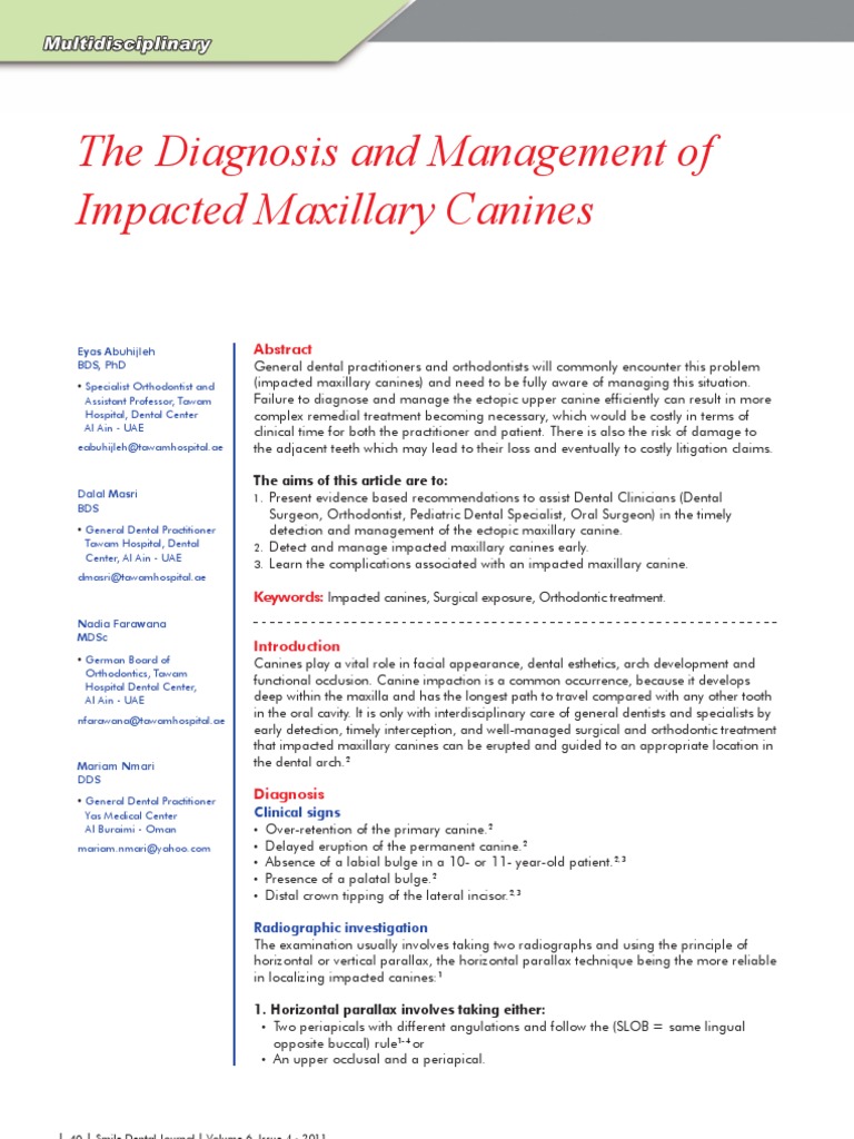 The Diagnosis and Management of | PDF | Orthodontics | Dental Anatomy