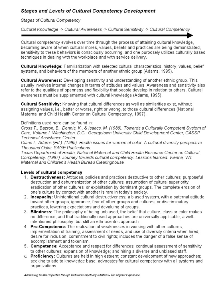 Cultural Competency Development Stages | PDF | Competence (Human ...