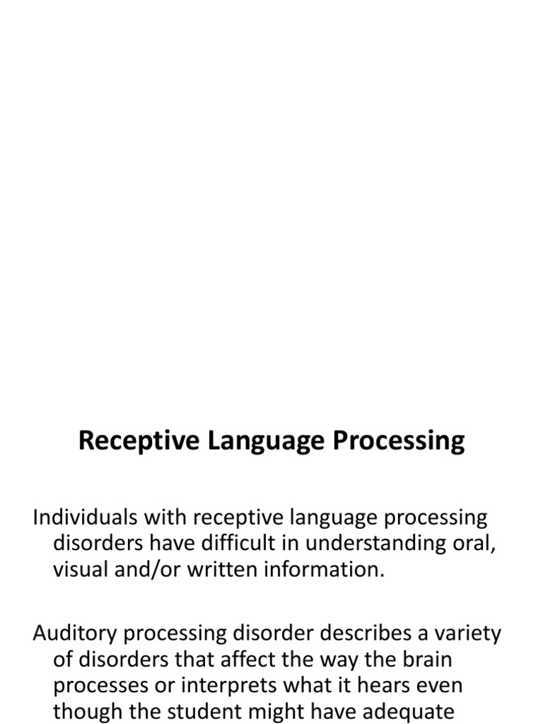 Understanding Receptive Language Disorders | PDF | Storytelling ...
