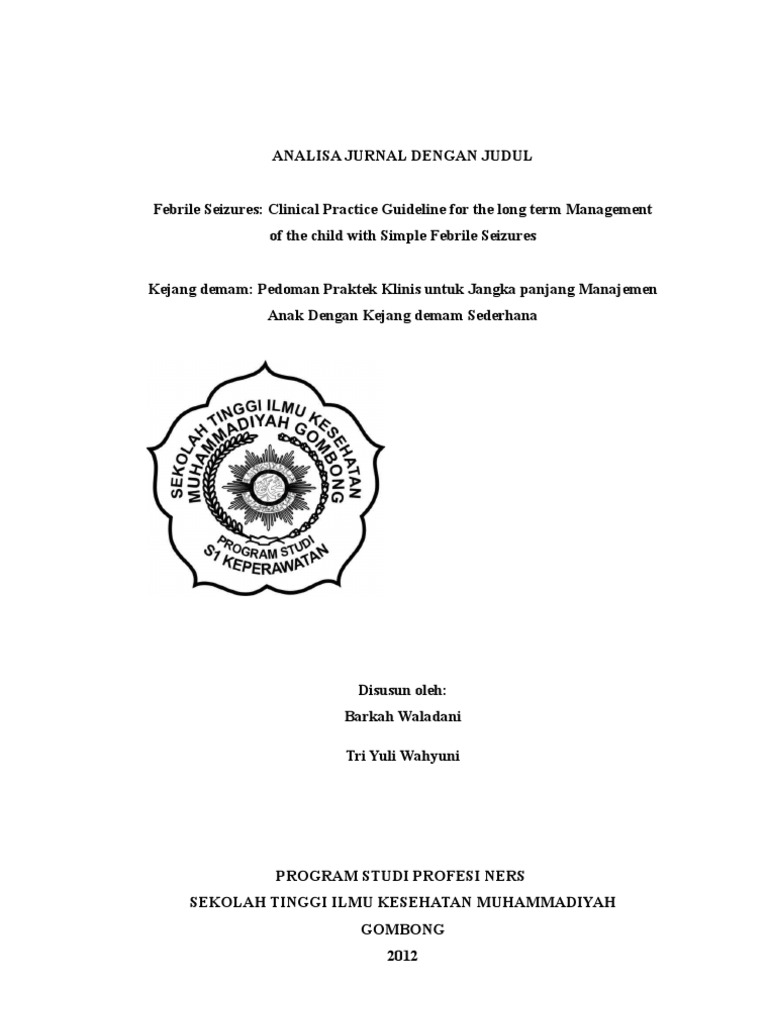 Analisa Jurnal Kejang Demam Analisa Jurnal Kejang Demam
