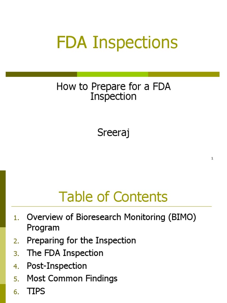 How To Prepare For A FDA Inspections Clinical Trial Food And Drug Administration