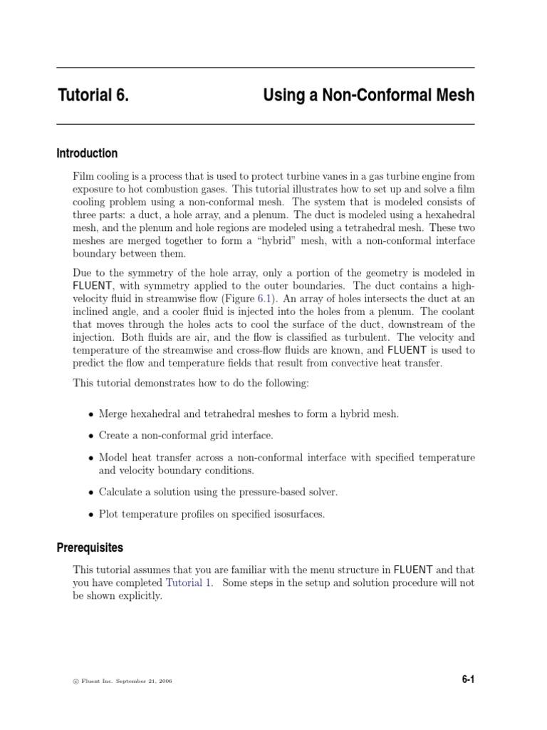 Gambit Non Conformal Mesh Turbulence Gases