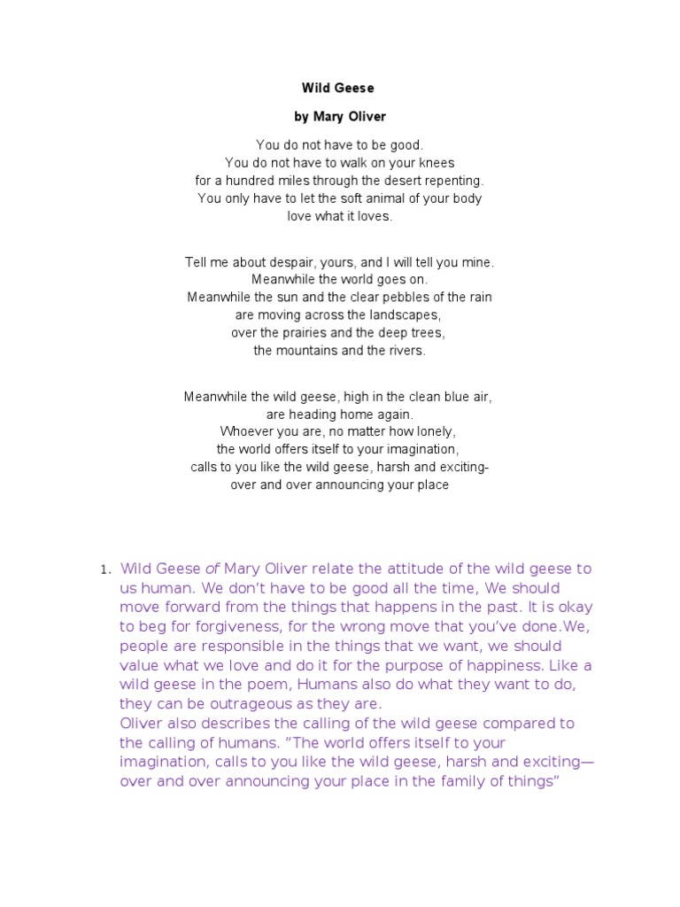 Wild Geese by Mary Oliver PDF