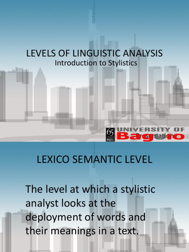 Levels of Linguistic Analysis | PDF