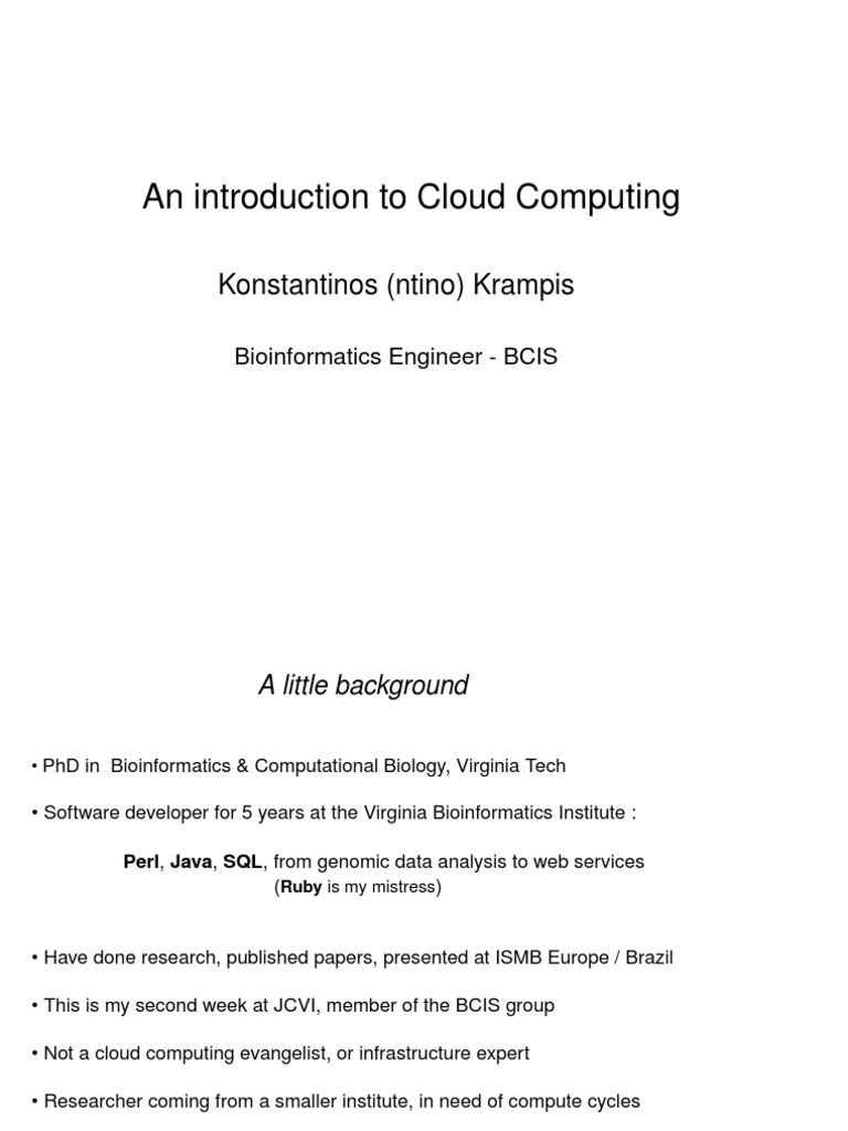 Jcvi Cloud Computing Talk | PDF | Representational State Transfer ...