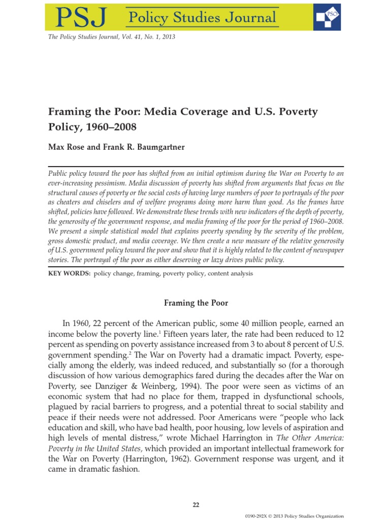 Framing The Poor Media Coverage and Poverty Policy | PDF | Framing ...