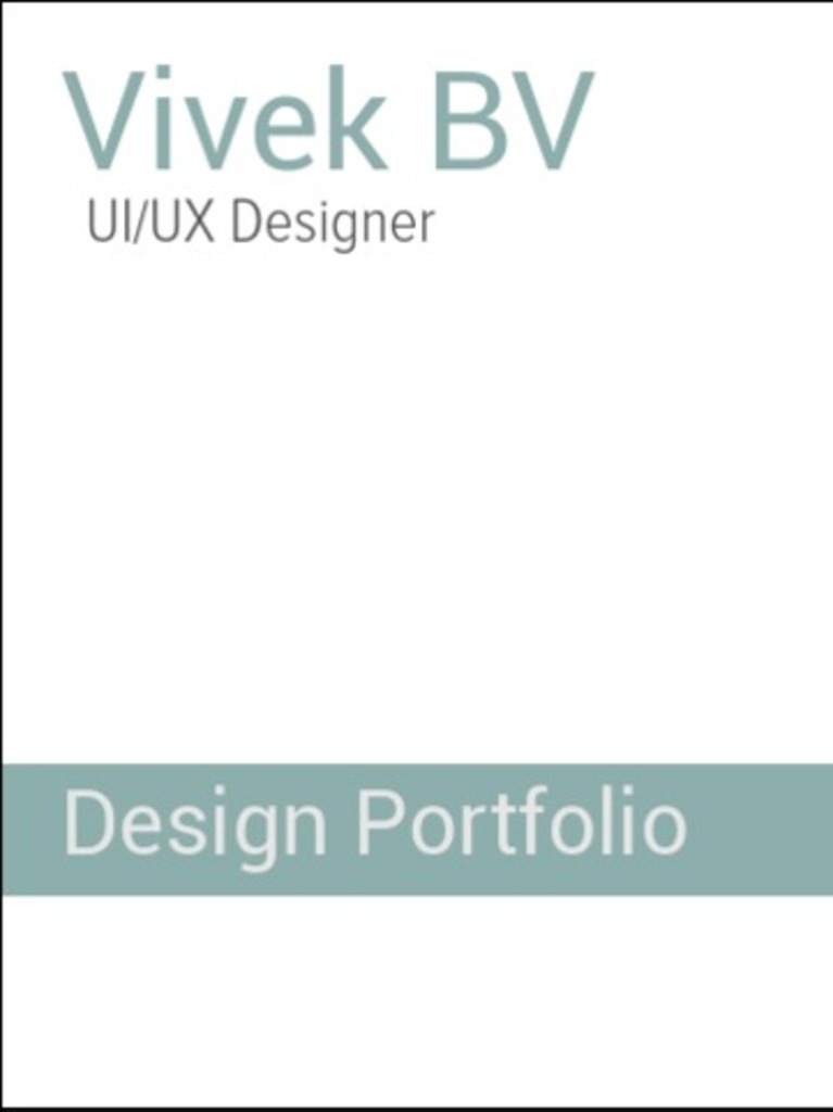 UI/UX Designer: Vivek BV | PDF | Usability | Computing