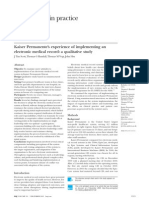 Information in Practice: Kaiser Permanente's Experience of Implementing An Electronic Medical Record: A Qualitative Study