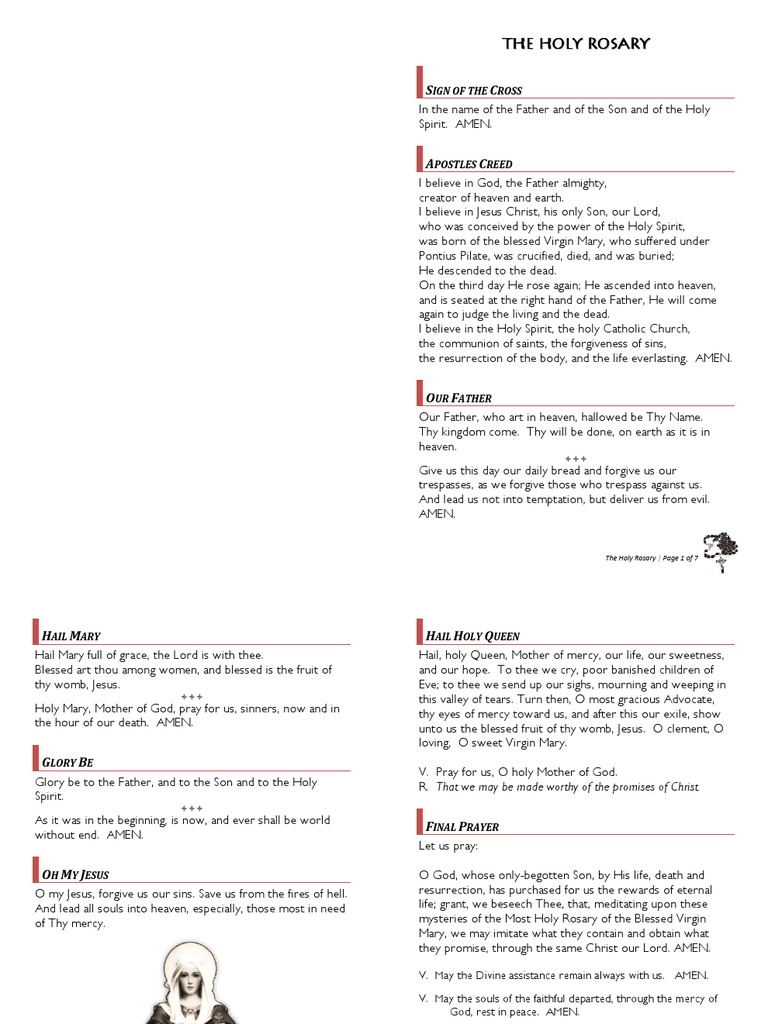 The Holy Rosary With Litany (Bookfold) | PDF | Rosary | Mary, Mother Of  Jesus