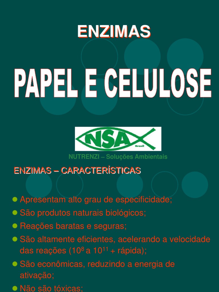 Enzimas na Indústria de Papel e Celulose | PDF | Enzima | Papel