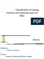 Session 2: Classification of Sewing Machine and Important Parts of Snls