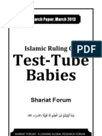 Islamic Ruling on Test-Tube Babies [Shariat Forum - Research Paper March 2013]