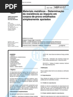 NBR 6157 - Materiais Metalicos - Determinacao Da Resistenci