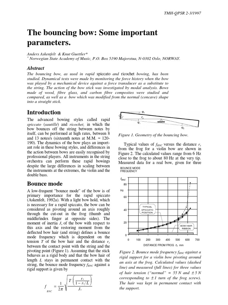 The Bouncing Bow: Some Important Parameters.: T R RL J | PDF | Violin ...