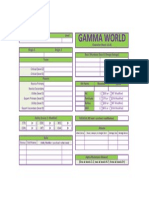 Gamma World: Level Name Character Sheet (v1.0) Gear (Mundane Gear & Omega Salvage) Origin 1 Origin 2 Traits