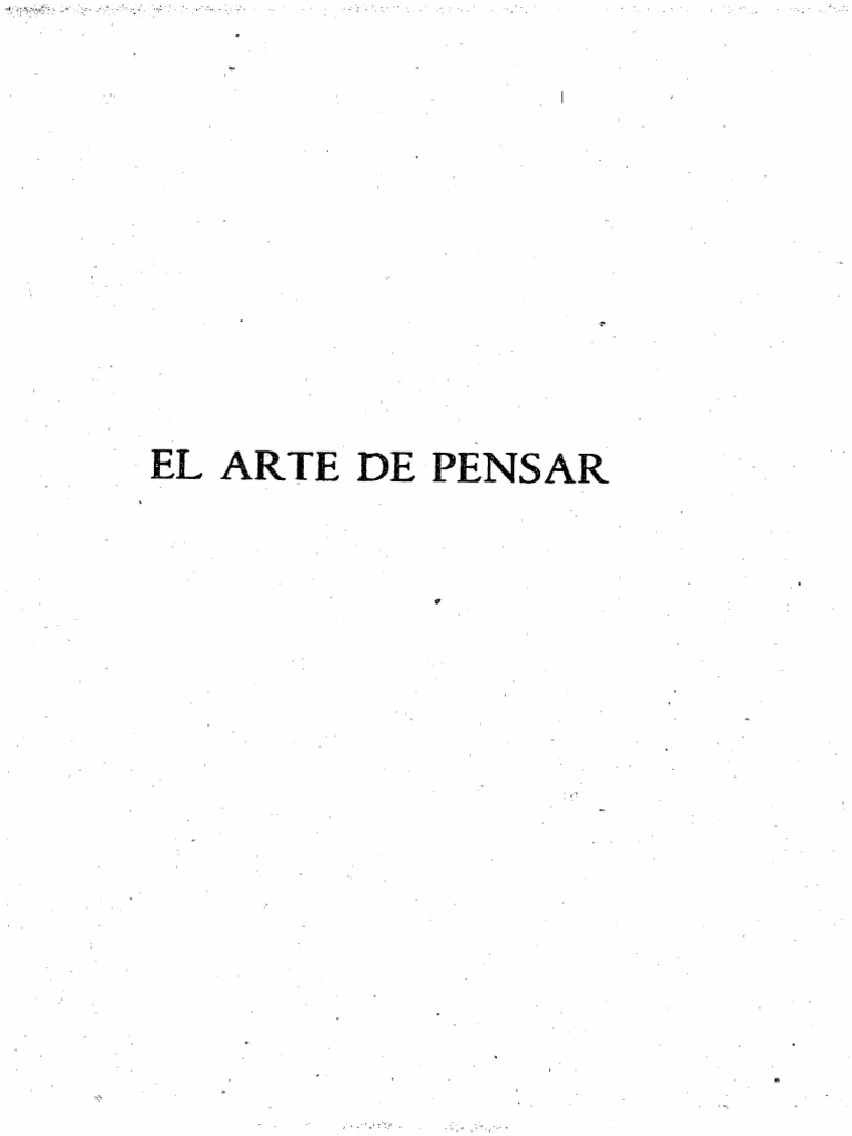 El Arte de Pensar PDF