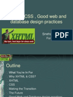 XHTML, CSS, and Good Web/Database Design Practices