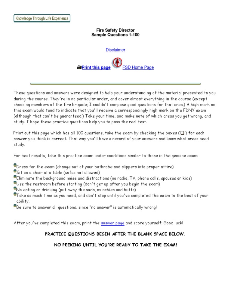 Preparing for the Fire Safety Director Exam A Comprehensive Collection