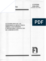 COVENIN 3296-2001 Accesibilidad de Las Personas Al Medio Físico. Símbolo de Sordera e Hipoacusia o Dificultad de Comunicación