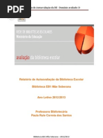 Relatorio bibllioteca da EB1 Mãe Soberana