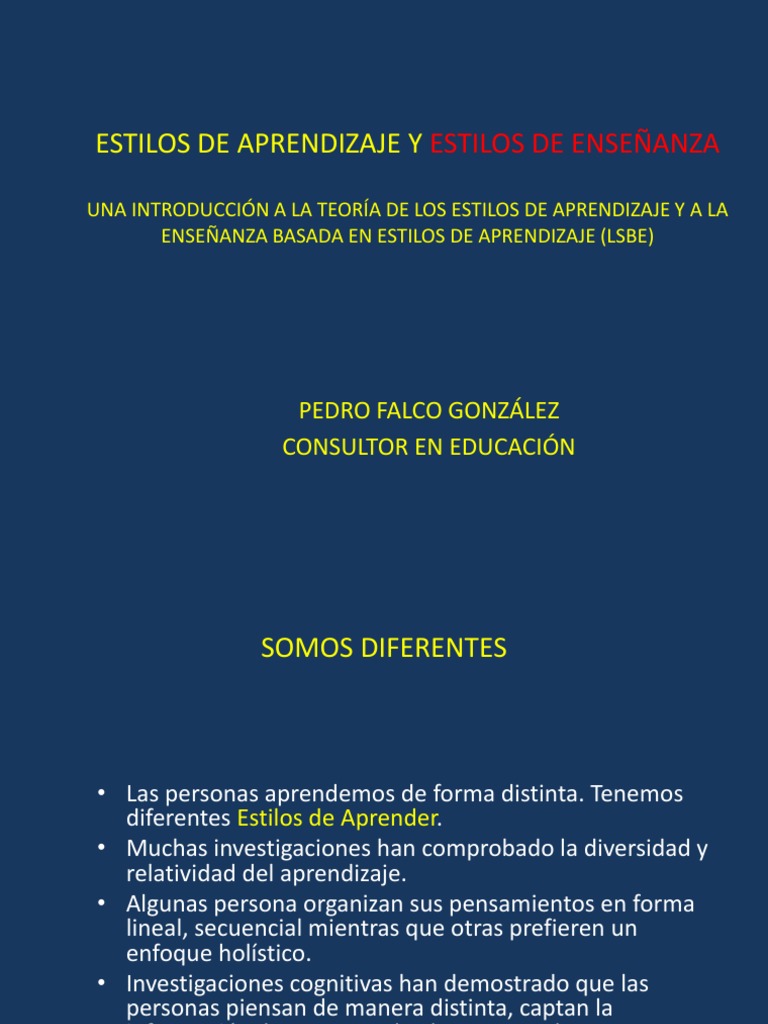 Estilos de Aprendizaje y Enseñanza | PDF | Aprendizaje | Teoría