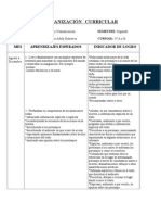 ORGANIZACIÓN CURRICULAR Lenguaje y Comunicación Segundo Semestre 2013