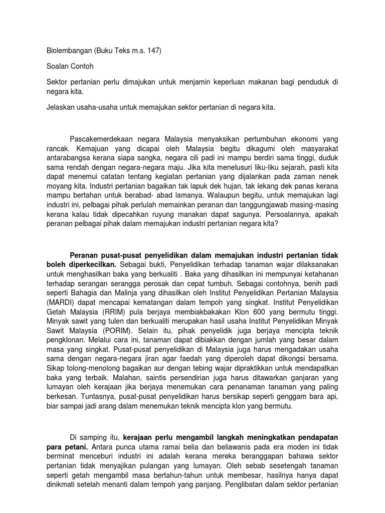 Usaha Memajukan Sektor Pertanian  PDF
