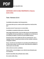Encontro de Santidade