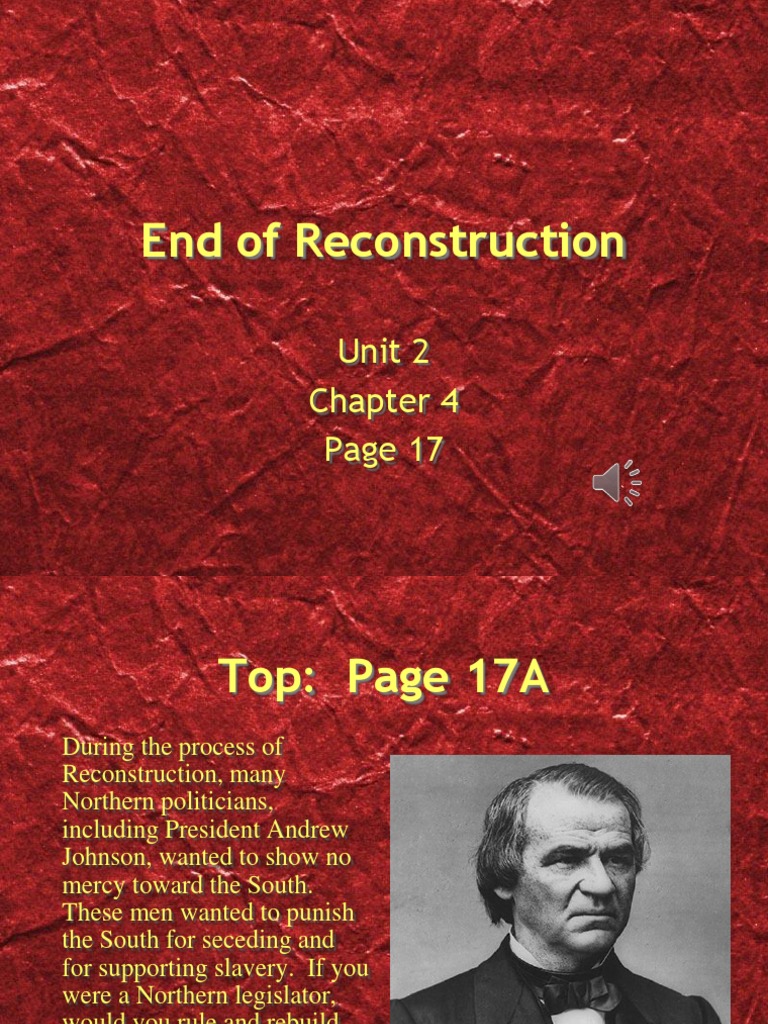 End of Reconstruction Overview and Impact | PDF