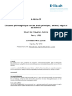 STUART DE CHEVALIER Sabine: Discours Philosophique Sur Les Trois Principes, Animal, Végétal Et Minéral 1781