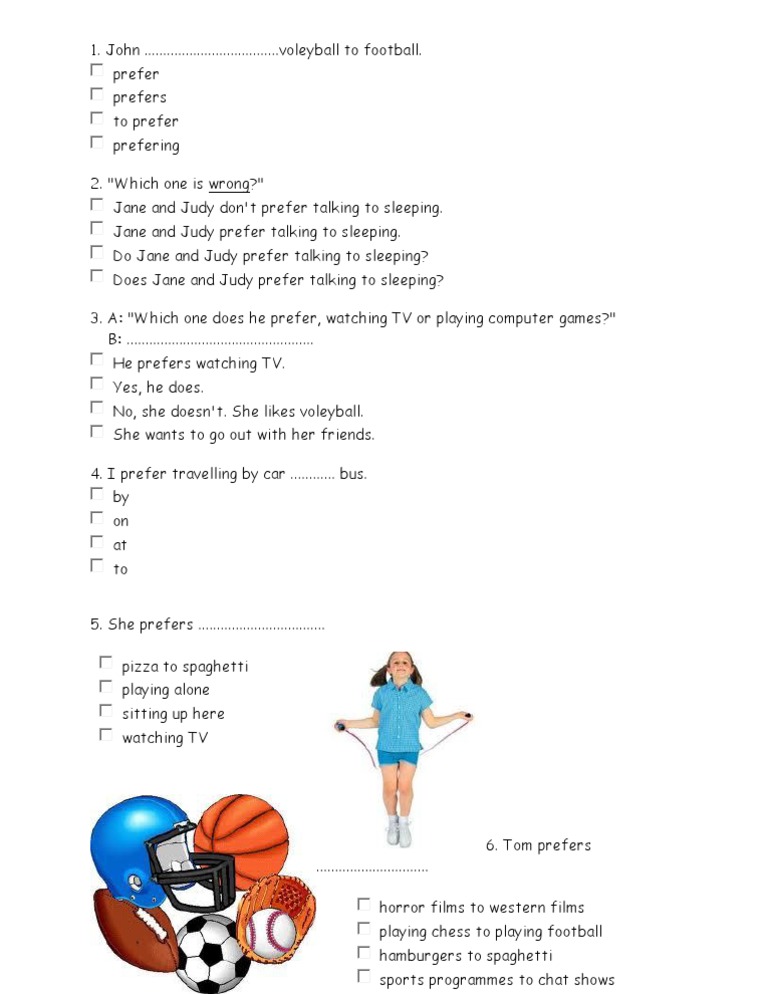 Expressing Preferences Worksheet | PDF
