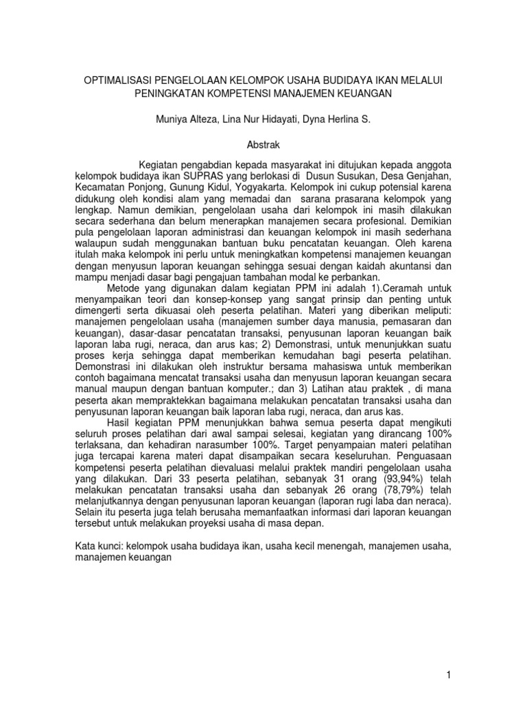 Contoh Laporan Keuangan Usaha Budidaya Ikan Nusagates