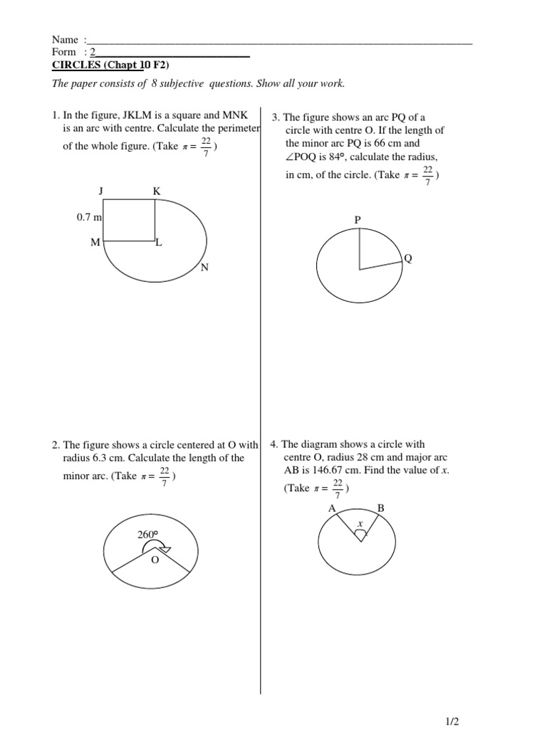 10 Circles Questions | Circle | Geometric Shapes