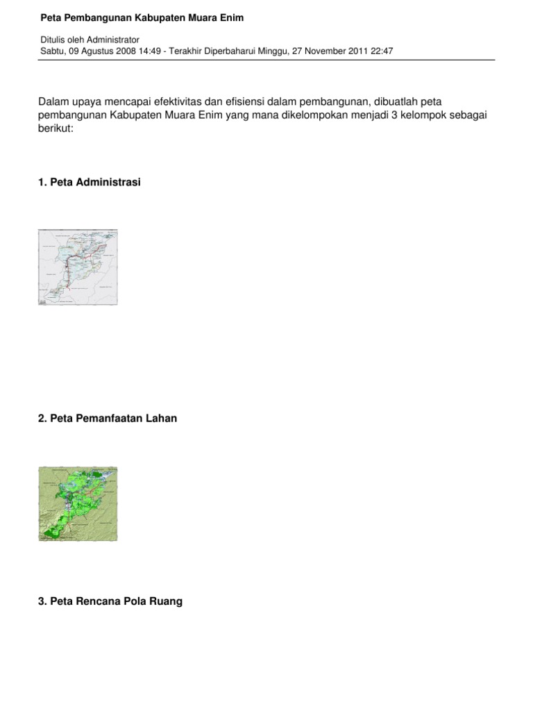  Peta  Pembangunan Muara  Enim 