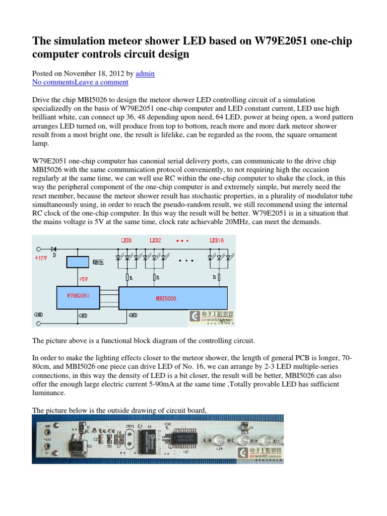 Meteor Shower LED Control Circuit Design | PDF | Light Emitting Diode ...