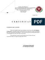 Philippines BFP certification for FO1 Edilberto T Mercado Jr