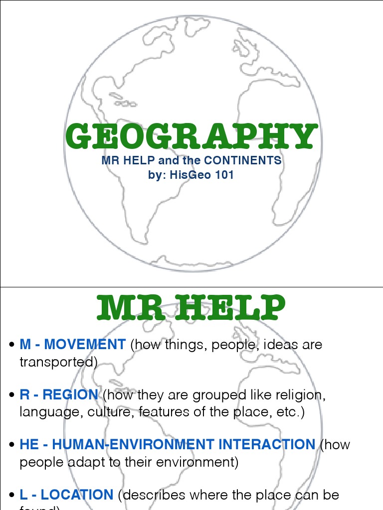 Geography and MR HELP PDF