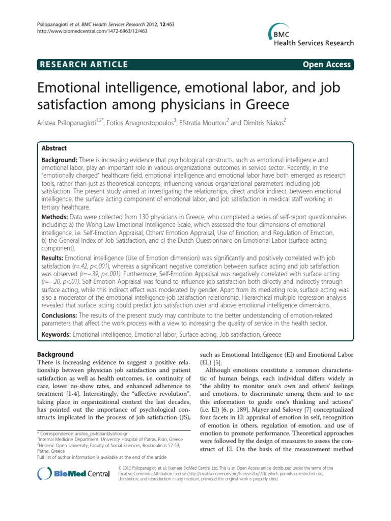 Questionnaire on emotional intelligence and job satisfaction image