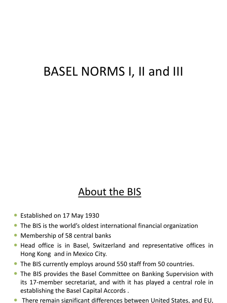 Basel Norms I, II and III PDF Basel Ii Capital Requirement