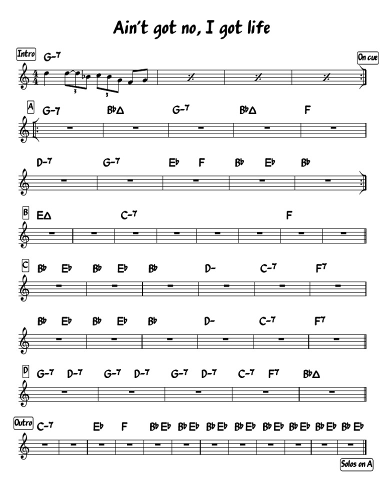 Nina Simone Ain't Got No - I Got Life Paroles