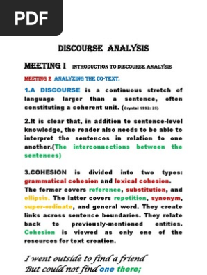 Discourse Analysi1 Pdf Clause Rules