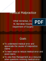 Medical Malpractice: Vithal Vernenkar, D.O St. Barnabas Hospital Department of Surgery