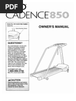 Weslo Cadence 859 Treadmill Manual